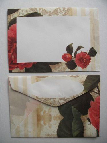 Coloured C6 Rose Floral Envelopes For Writing Note Pads Invites Letters, Pack 15