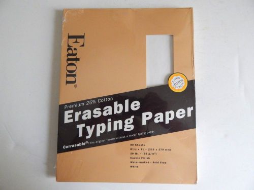 EATON ERASABLE PREMIUM WHITE TYPING PAPER ~ 80 SHEETS ~ NIP