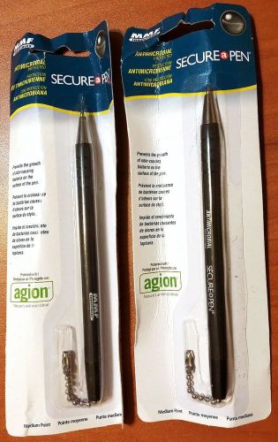 2 Secure a Pen Replacement Ballpoint Counter Pen, Black Ink, Medium Point