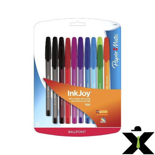 PaperMate InkJoy Medium Ballpoint Assorted Stick Pens 18 Pk NEW SHIPS FAST!