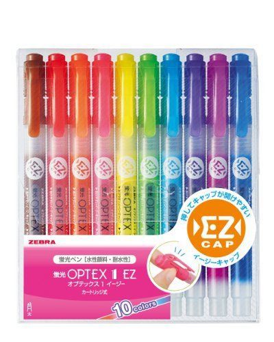 Zebra OPTEX 1 EZ WKS11-10C Fluorescent Marker (10 Colors)
