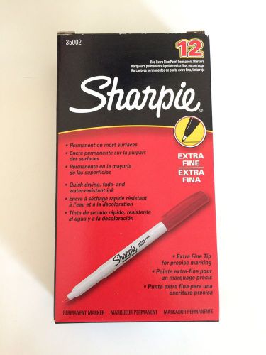 BRAND NEW Sharpie Permanent markers, Red EXTRA FINE POINT, 12 Pack