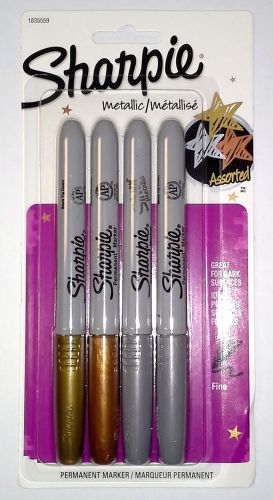Sharpie metallic gold silver bronze permanent markers 4 pack fine tip opaque for sale