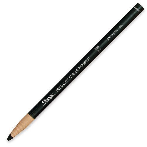 Sharpie peel-off china paper marker - black lead - black barrel - 12 / (2089) for sale