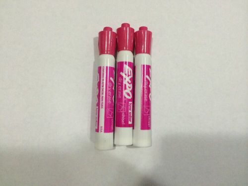 Pink Expo Dry Erase Chisel Tip Low Odor 3 Pack