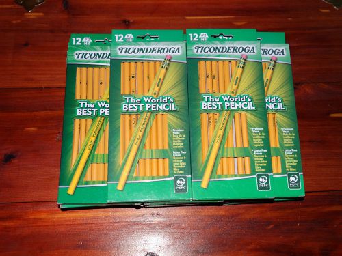 14 Ticonderoga The World&#039;s Best Pencil 12 #2 Pencils Each Latex Free Erasers New