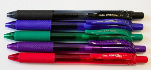 5 PENTEL ENERGEL-X Roller-Gel Ink Pens 0.7mm Asst COLORS
