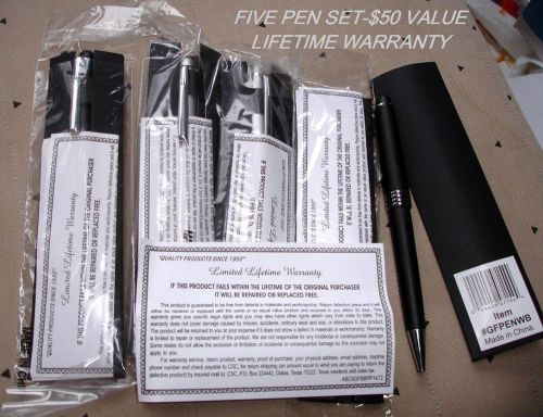New set of five alex navarre roller ball excutive gift pens w/lifetime warrantee for sale