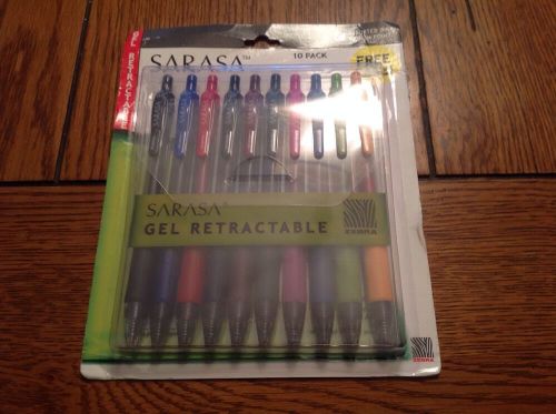 ZEBRA SARASA GEL RETRACTBLE PENS ASSORTED 10 PACK 0.7