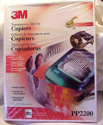 3M PP2200 Transparency Film for Copiers 8.5&#034; x 11&#034; 100 Count /Box Sealed~NEW