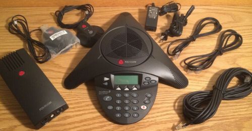 Polycom SoundStation 2 Direct Connect Conference Phone 2201-17120-601 W/ 2 Mics