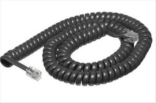 3 Pack 12 Foot Cisco Grey Telephone Handset Curly Cord Compatible w/ All Phones
