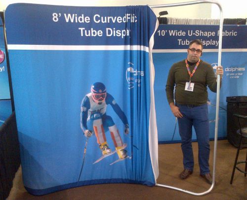 8&#039; Tube Tension Booth Pop Up Stand Display + Dye-Sub Printed Fabric Graphics