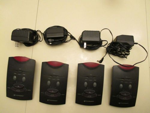 Lot of 4 Plantronics S10A Telephone Bases &amp; AC Adapters