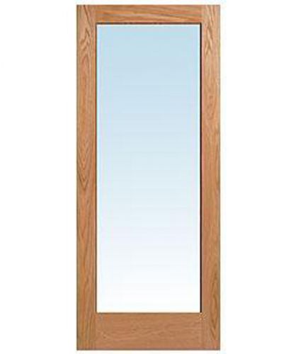 1 Lite Red Oak Clear Glass Stain Grade Solid Interior Wood French Door - Prehung