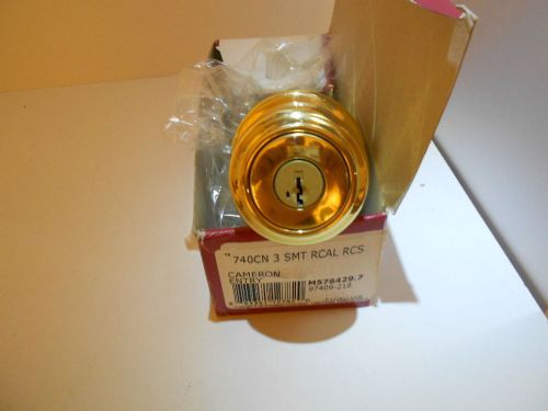 (4) Kwikset BrassCameron Keyed Entry Door Knob Set with SmartKey