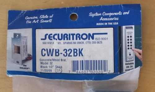 Securitron Magnalock CWB-32BK Concrete / Wood Bracket Model 32 Black 1/2&#034; Thick