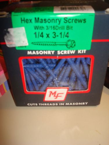 Midwest fastener corp.--tapcon masonry hex head, 1/4x3 1/4 l, pk100 w/drill bit for sale