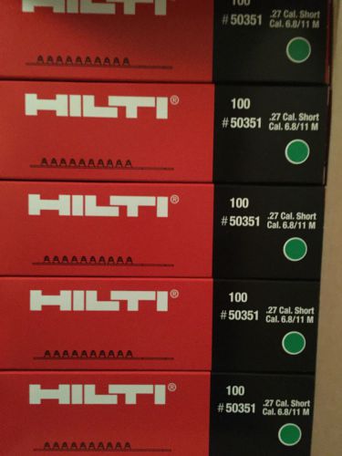 HILTI .27 cal. short 6.8/11m 1000 Shots GREEN #50351 (10 Boxes x 100 per box)