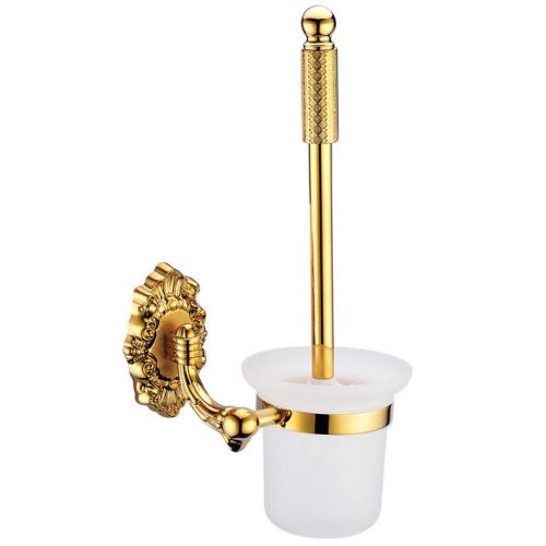 Modern Solid Brass Ti-PVD Gold Toilet Brush Holder Free Shipping