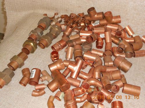 COPPER SWEAT FITTINGS 1&#034;, 3/4&#034;, 1/2&#034; ASSORTED LOT CHEAP!!!!!!!!!!!!!!!!!!!