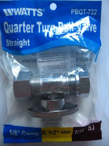 5 Bulk 5/8 OD C (Comp) x 1/2 MIP - 7/16 SJ STRAIGHT Quarter Turn Shut Off VALVES