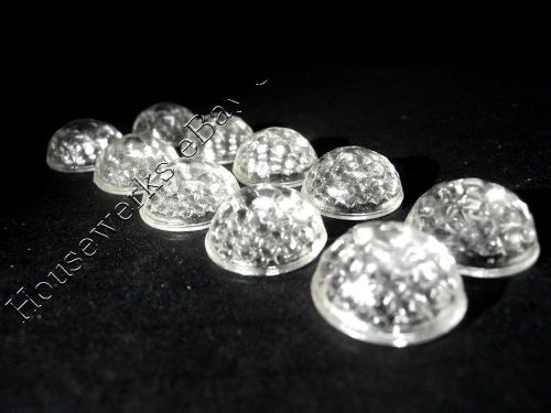 Vintage 10 CLEAR WHITE Glass * CATS EYE * (SAFETY REFLECTOR JEWELS) NOS Faceted