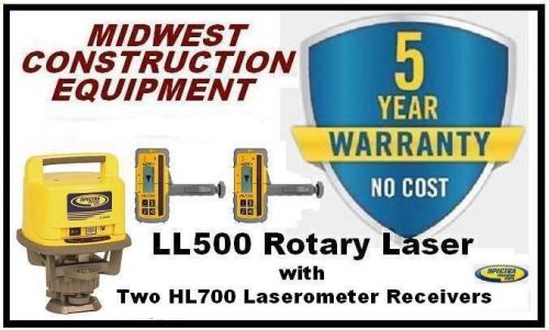 New trimble spectra precision ll500 rotary laser with two hl700 laserometers for sale