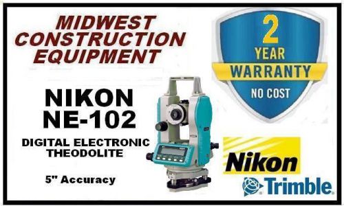 New nikon ne-102 digital electronic theodolite - 5&#034; accuracy for sale