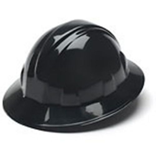 Pyramex 4 Point &#034;BLACK&#034; Full Brim Safety Hard Hat Ratchet Suspension HP24111