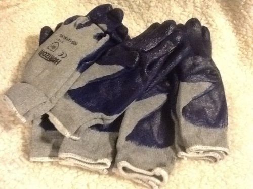 6 NEW PAIR MENS LG XLG LATEX COATED WORK GLOVES