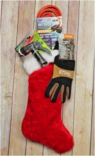 Men&#039;s Stocking Chore Necessities-Gloves,25ft Extension Cord, Hose Nozzle