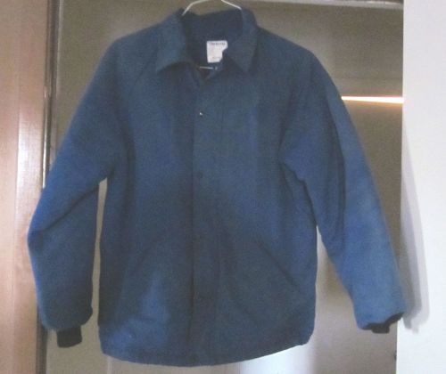 Workrite flame acid chemical risistant mens work jacket blue size medium for sale