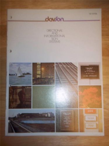 Vtg Dav-Son Inc Catalog~Sign Systems/Directories/Letter Boards~A.C Davenport&amp;Son
