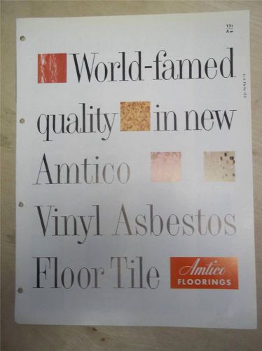 American Biltrite Rubber Co Catalog~Amtico Vinyl-Asbestos Floor Tile~1962