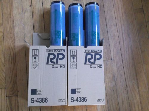 NEW 3 Riso S4386 Black HD ink for Duplicator Models RP3790 RP3700