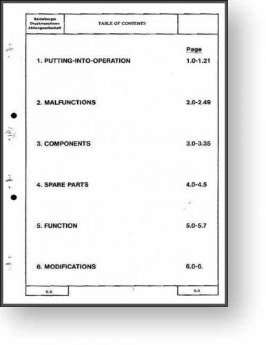Heidelberg TOK Operator&#039;s and Parts Manual