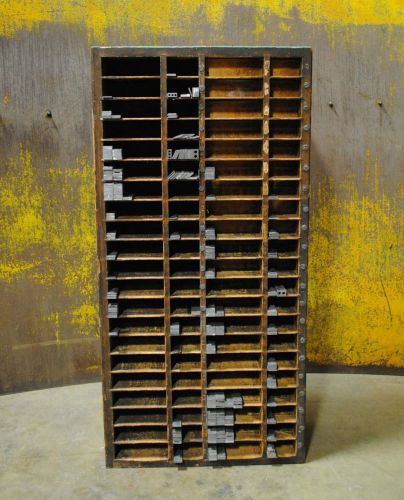 Vintage Letterpress Cabinet with Lead Alloy Line Spacing Registry Printing Print
