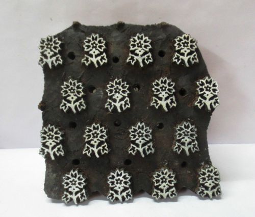 VINTAGE WOODEN CARVED TEXTILE PRINTING ON FABRIC BLOCK STAMP HOME DECOR HOT 99