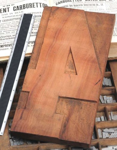 12.48&#034; giant number: 4 rare unused wood type letterpress printing block woodtype