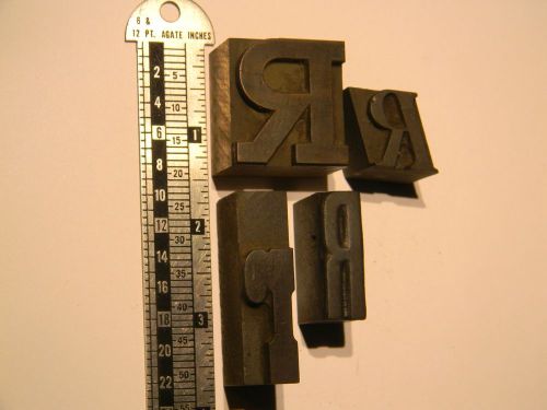 Lot of 4 Antique Letterpress wood type Letter R printing blocks pinterest crafts