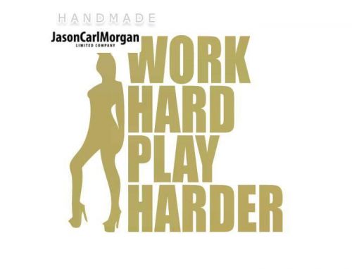 JCM® Iron On Applique Decal, Work Hard Play Hard Gold