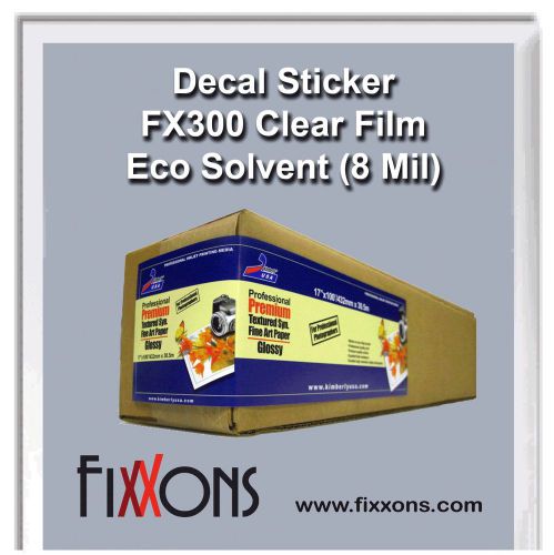 Decal sticker fx300 clear film - eco-solvent 36&#034; x 50&#039; for sale