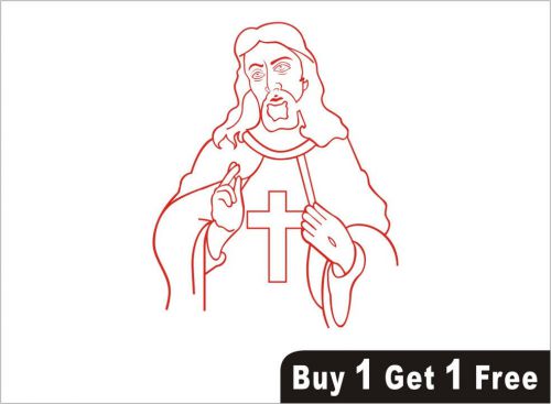 2X &#034;Jesus Christ&#034; Om Aum Car Vinyl Decal Art Sticker Graphics - 479 B