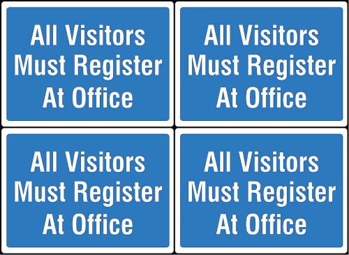 Sign All Visitors Must Register At Office Four Pack Quality Signs Check In s167