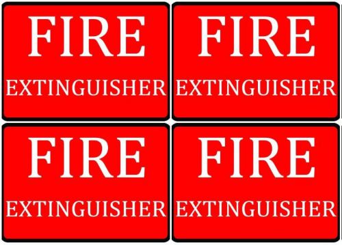 Fire Extinguisher Set Of Four Vinyl Durable Business Company Commercial Signs