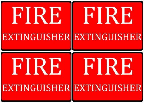 Fire Extinguisher Set Of Four Vinyl Durable Business Company Commercial Signs