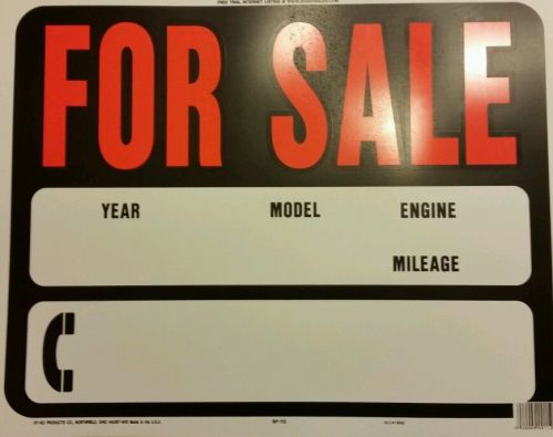Auto For Sale Sign 15&#034; x 19&#034; by Hy Ko Prods Co SP-112