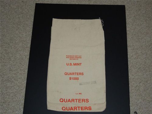 TWO QUARTER 25 CENTS COIN CANVAS BAGS GREAT SHAPE FREE SHIPPING