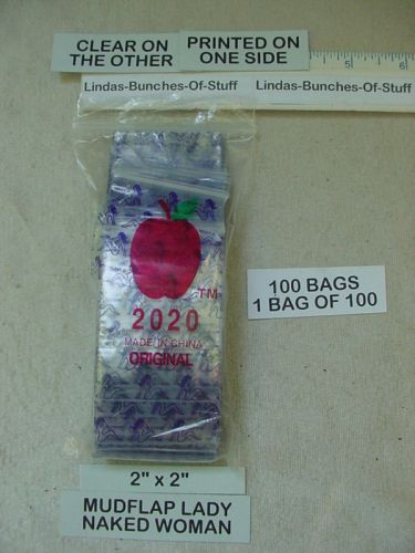 100 Mud Flap Lady Naked 2&#034; X 2&#034; 2 Mill Plastic Zip Bags